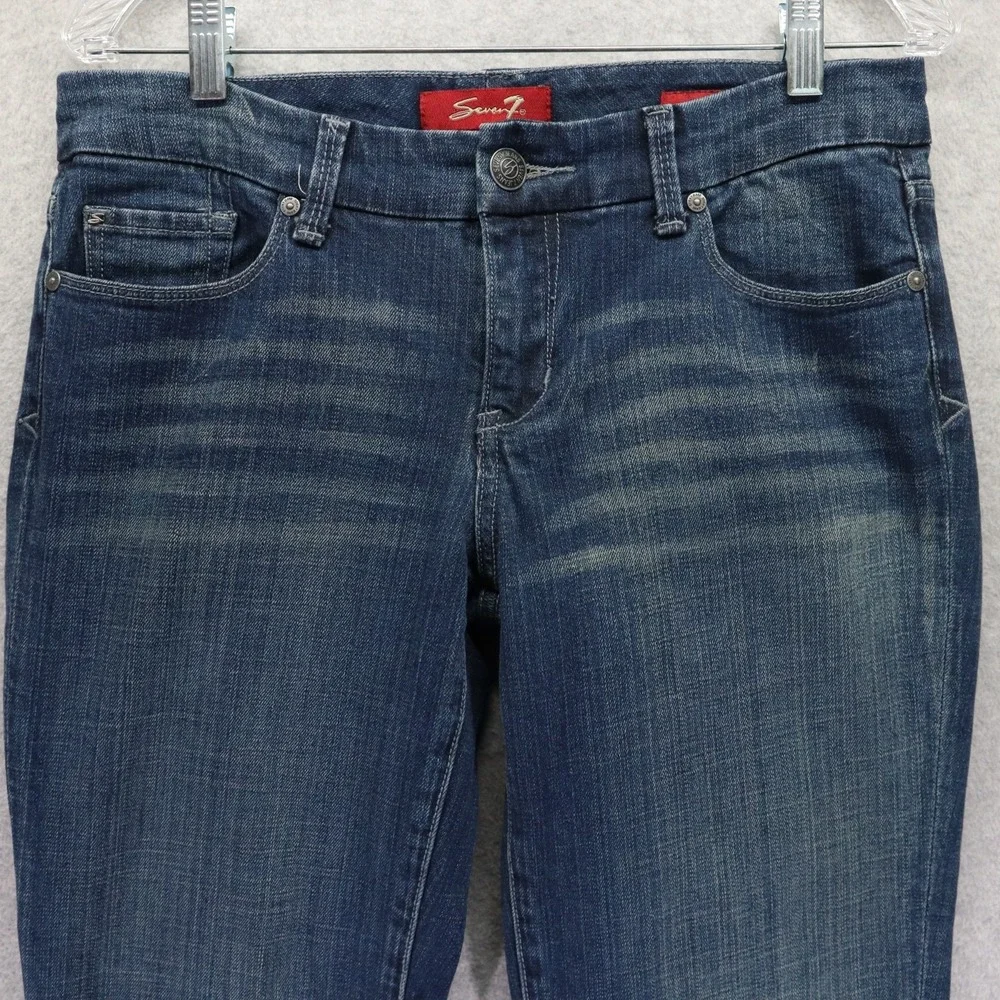 Seven7 Jeans Womens 8 Boot Cut Flare‎ 5-Pocket Stretch Flex Denim Dark Wash Blue
